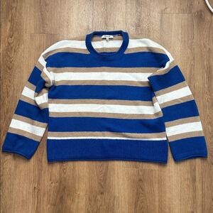 Madewell Striped Belmore Pullover Sweater in Coziest Textured Yarn